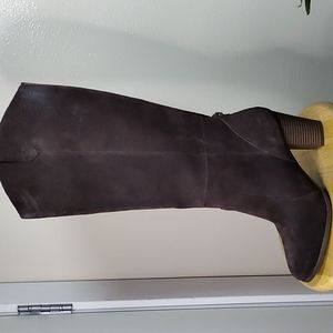 UGG Koolaburra Elinda Knee High Boots Suede Brown Block Heel Western-style